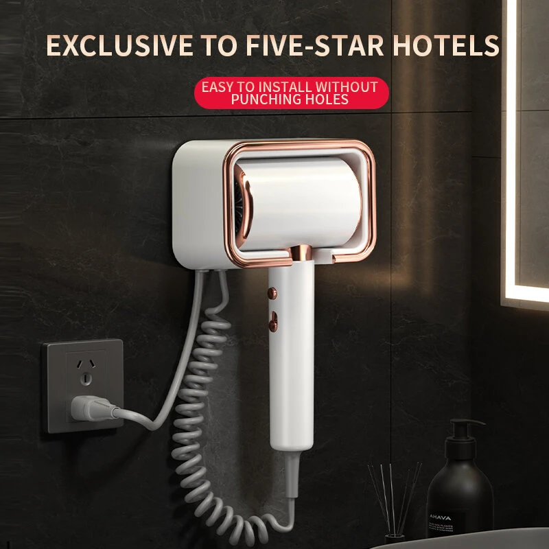 (image for) 2000W Powerful Ionic Wall-mounted Hair Dryer with Constant Temperature No Damage Hotel Hair Styling 3 Levels